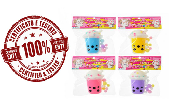 SQUISHY BUBBLE TEA SET (TPR) 10cm In Busta PVC In espo da 16pz 4ass…x16…x384